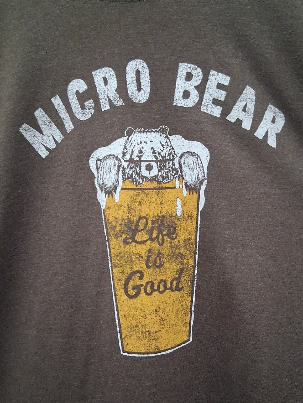 Life is Good Micro Bear Beer Crusher Tee Graphic T-Shirt